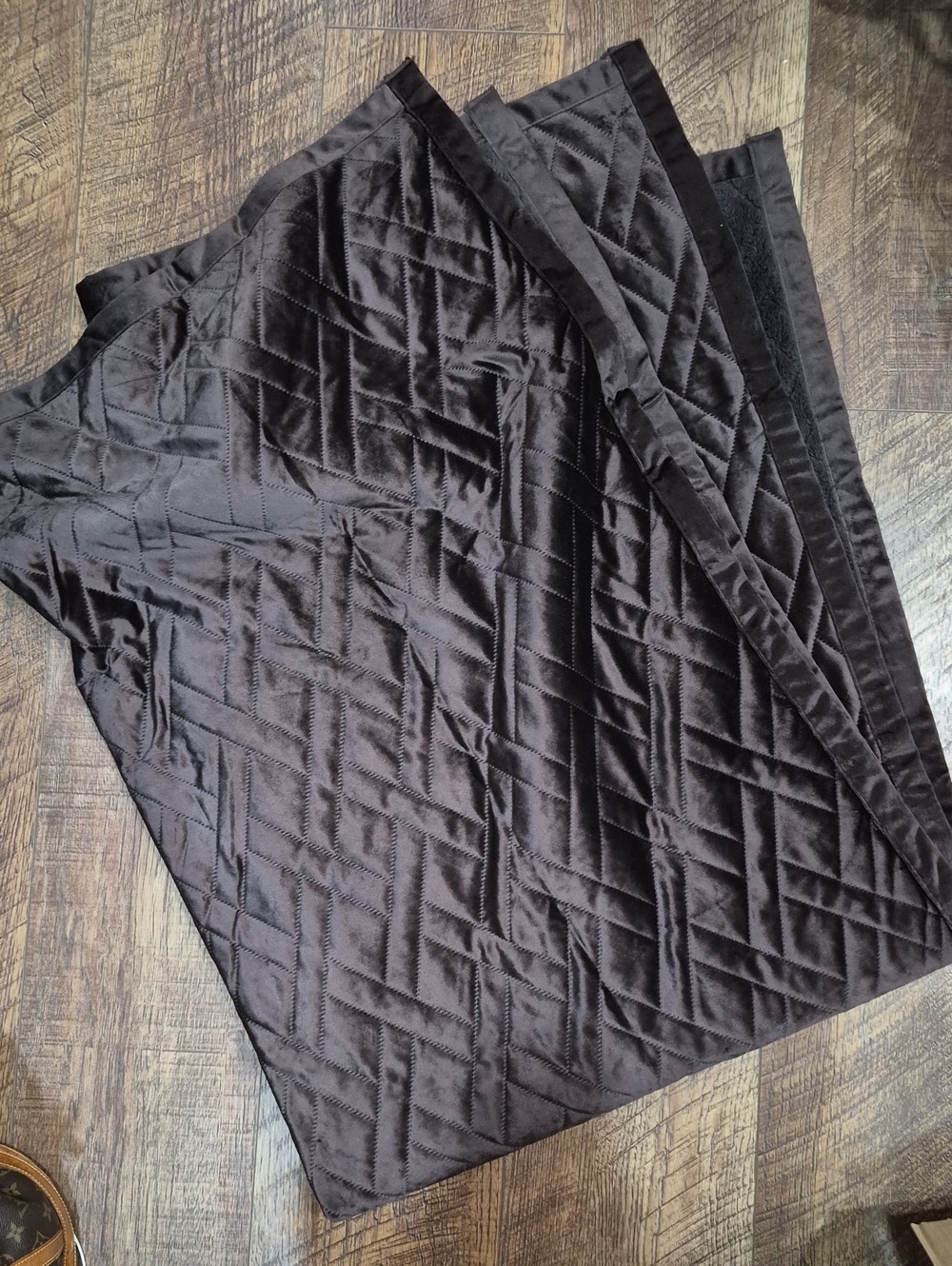 Blanket Throw With Satin Like Trim Around Edges One Sided Fleece Cottagecore